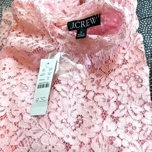 J. Crew Blush Pink Floral Lace Blouse